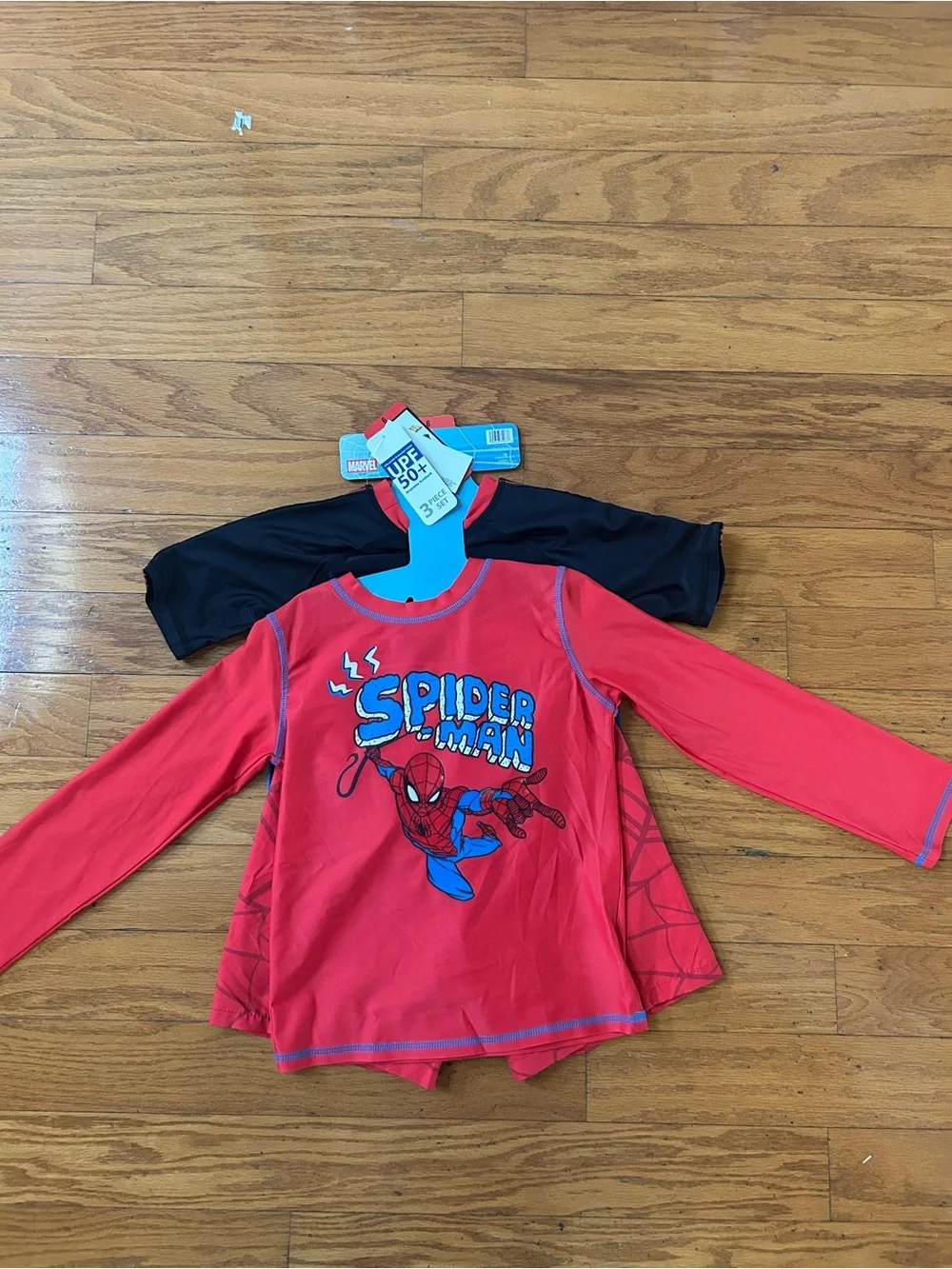 NWT Marvel Spiderman UPF 50+ boys 3pcs swimwear set size 6